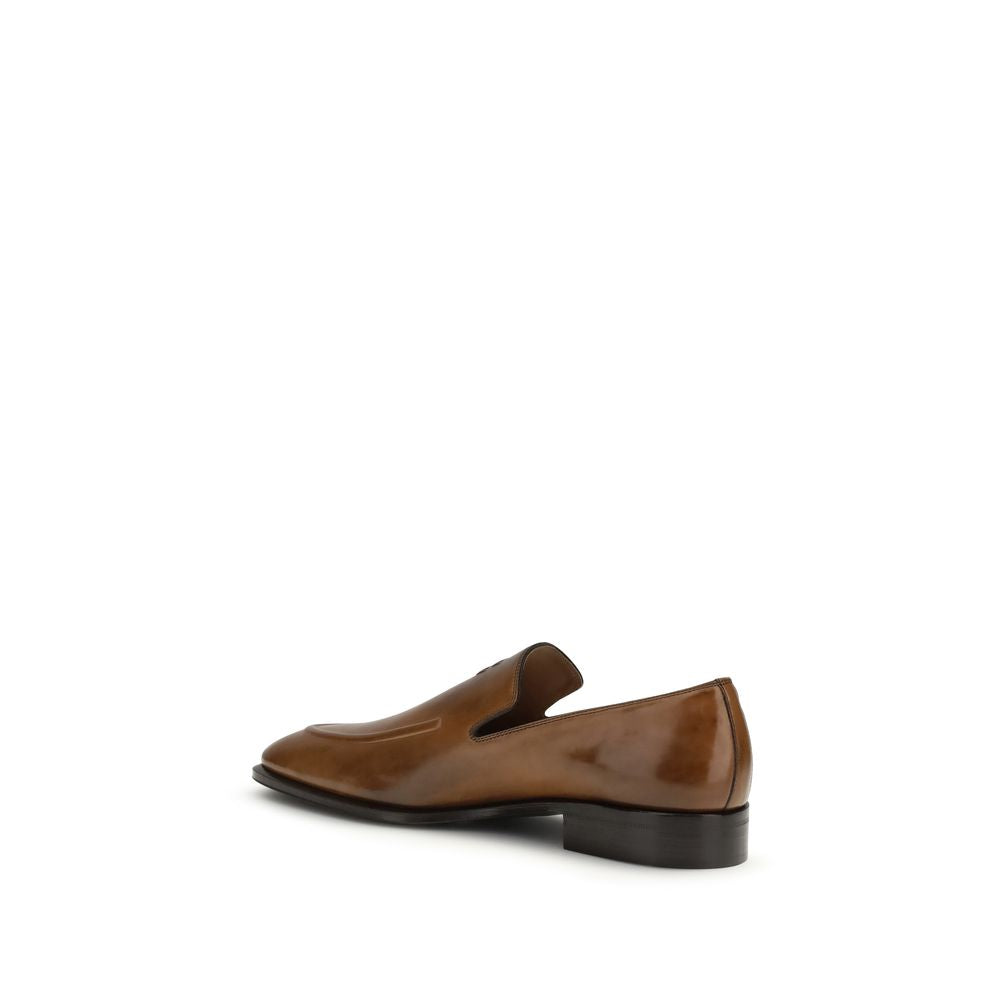 Miu Miu Waxed Calfskin Slip-On Loafers in Brown | SS26