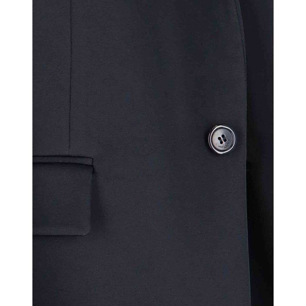 Saint Laurent Tailored Coat in Black | Made in Italy