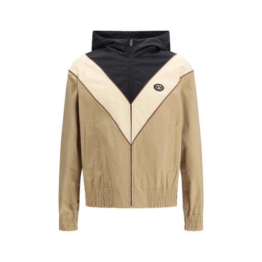 Valentino Garavani VLogo Multicolor Nylon Hooded Windbreaker Jacket