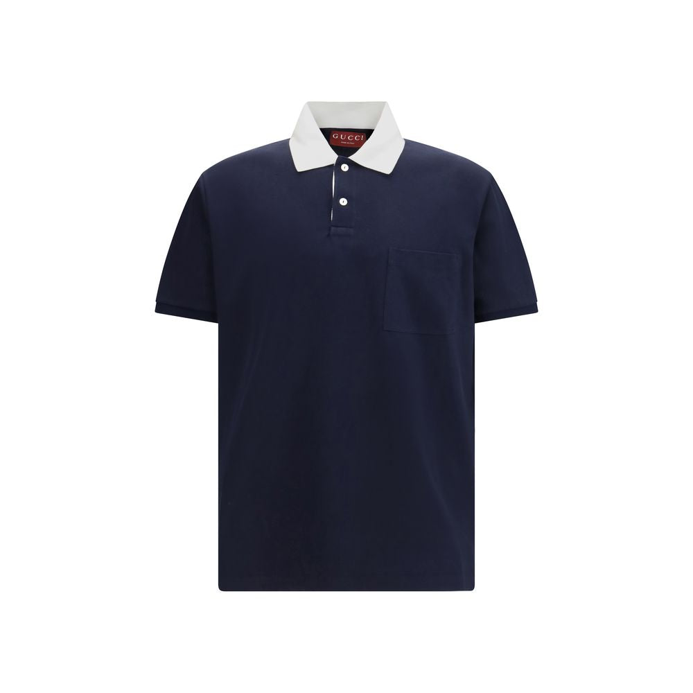 Polo Shirt in Blue Cotton