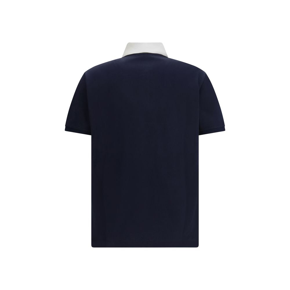 Polo Shirt in Blue Cotton