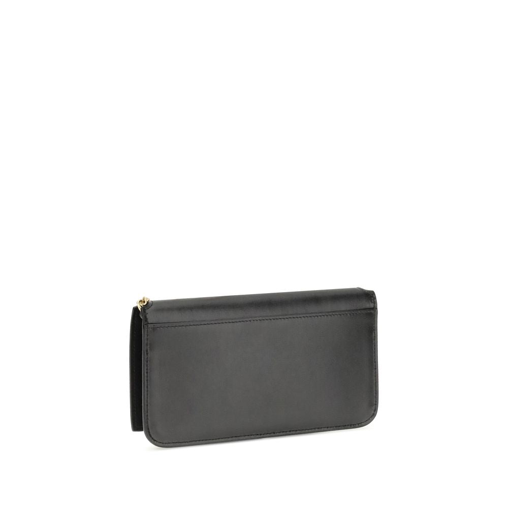 Saint Laurent Cassandre Smartphone Case Bag — Black Calfskin & YSL Logo | Women