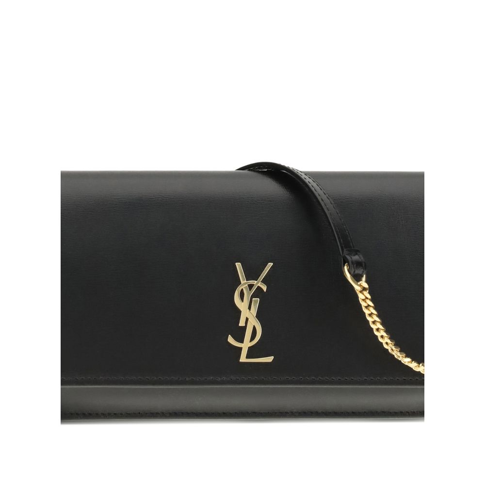 Saint Laurent Cassandre Smartphone Case Bag — Black Calfskin & YSL Logo | Women