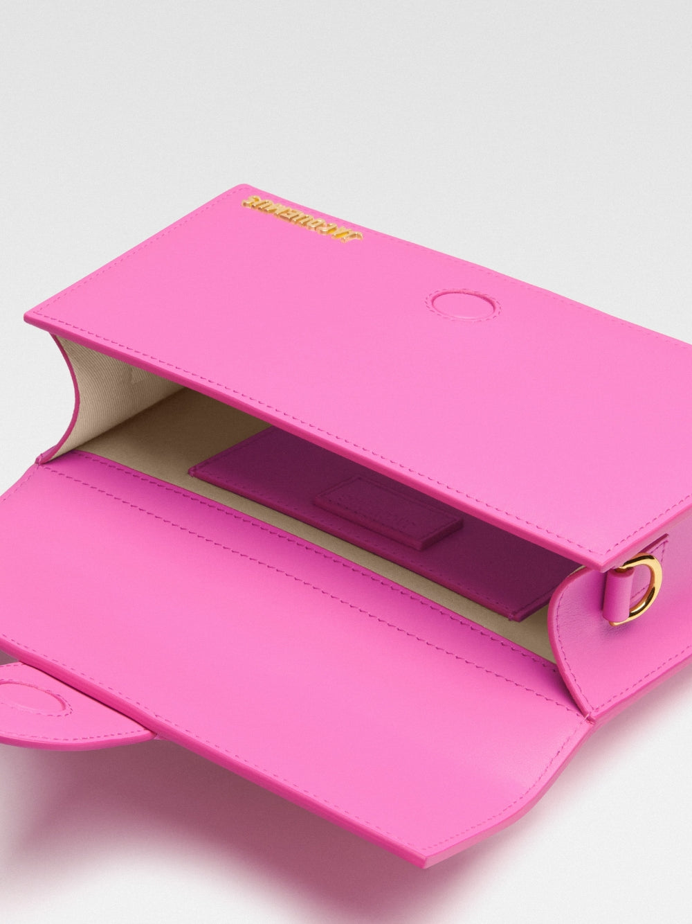 Jacquemus Le Grand Bambino Leather Crossbody Bag in Neon Pink