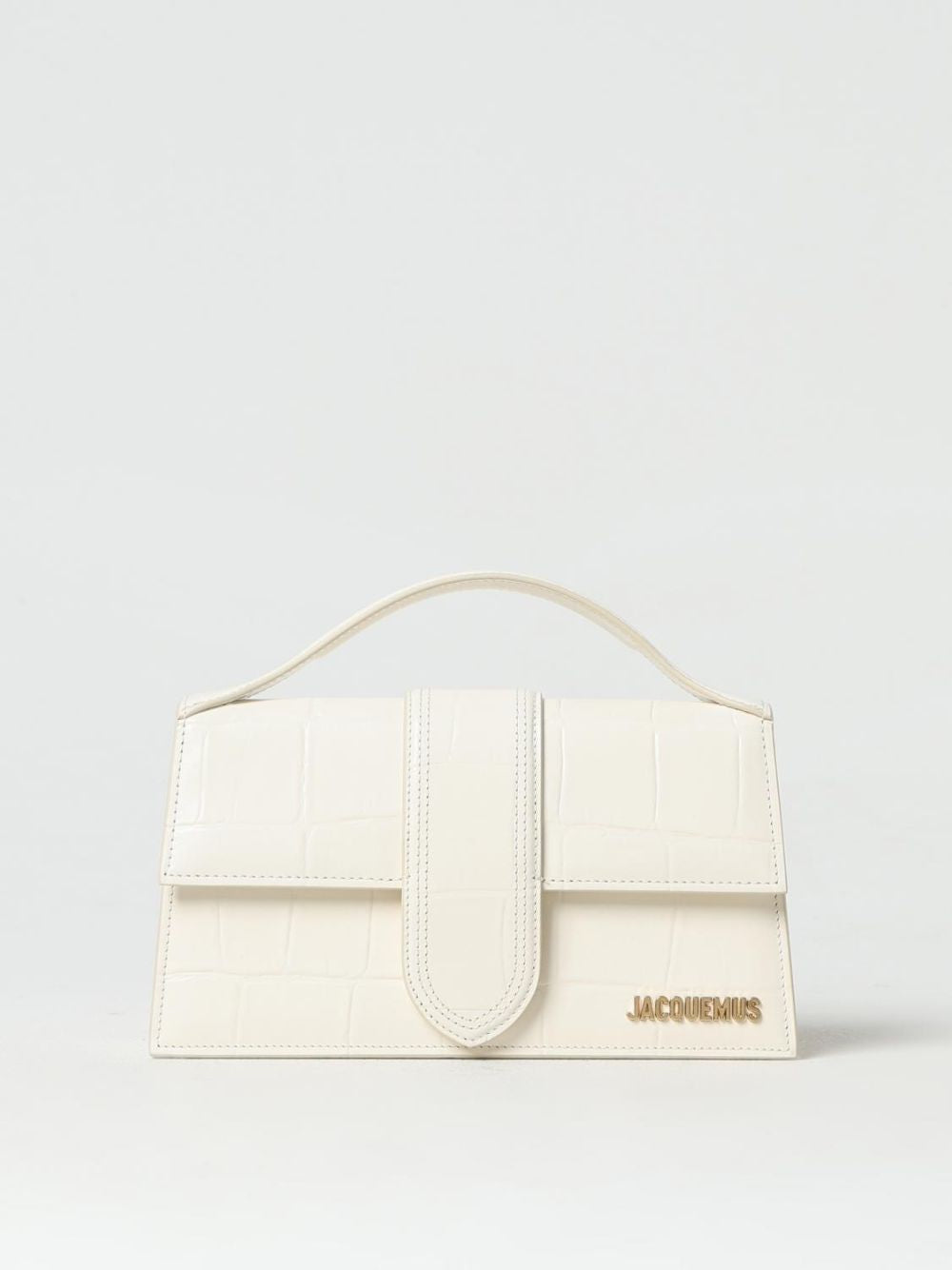 Jacquemus Le Grand Bambino Ivory Cocco Leather Handbag Women