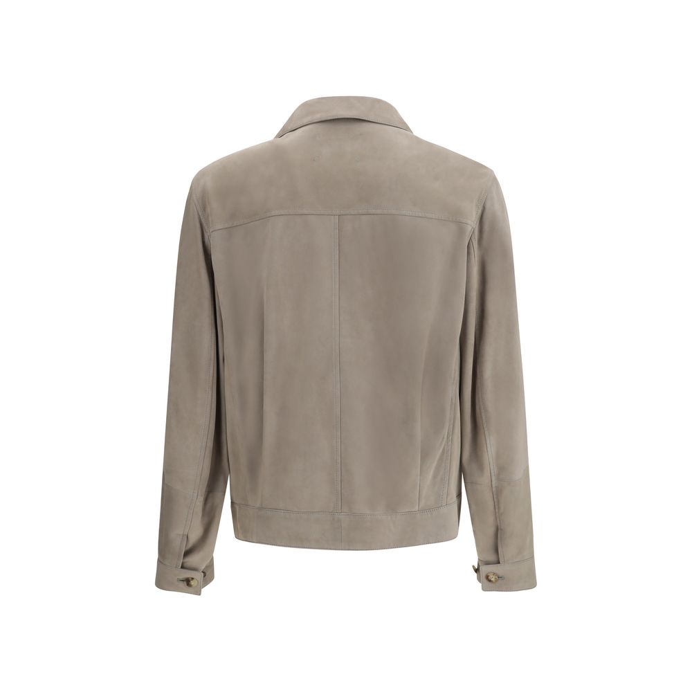 Brunello Cucinelli Suede Leather Jacket for Men