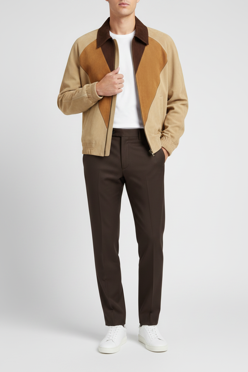 Valentino Garavani Brown Goatskin Suede Biker Jacket