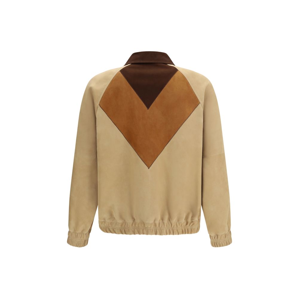 Valentino Garavani Brown Goatskin Suede Biker Jacket