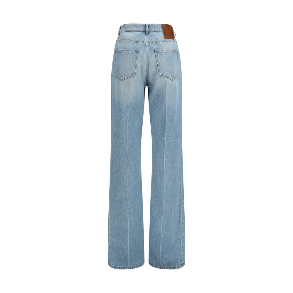 Valentino Garavani Chez Valentino High-Waist Wide-Leg Jeans in Blue | SS26