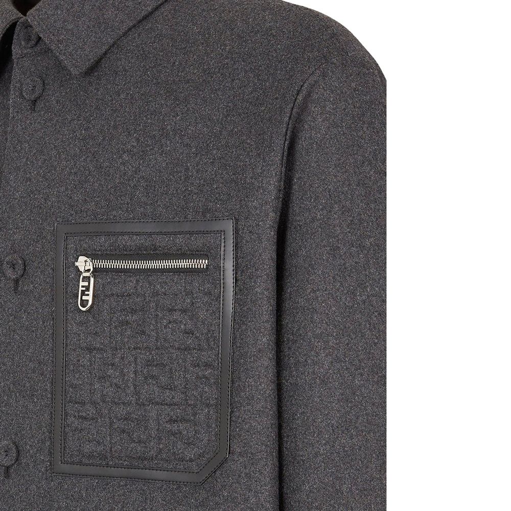Gray Cashmere Full-Length Jacket