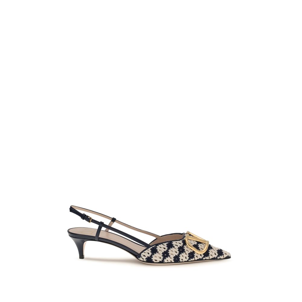 Valentino Garavani VLogo Signature Crochet Slingback Pumps in Multicolor | SS26