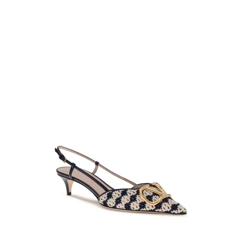 Valentino Garavani VLogo Signature Crochet Slingback Pumps in Multicolor | SS26