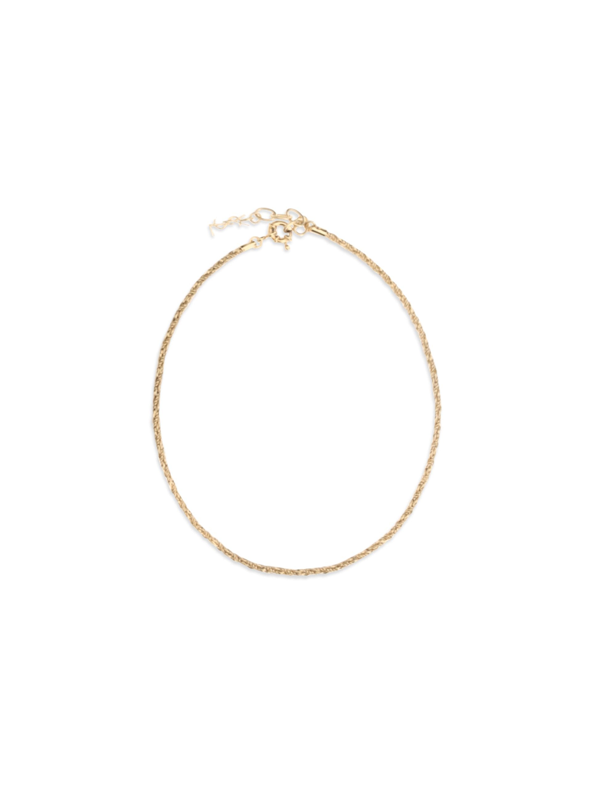 Saint Laurent Cassandre Twisted Rope Chain Necklace in Gold-Tone Brass