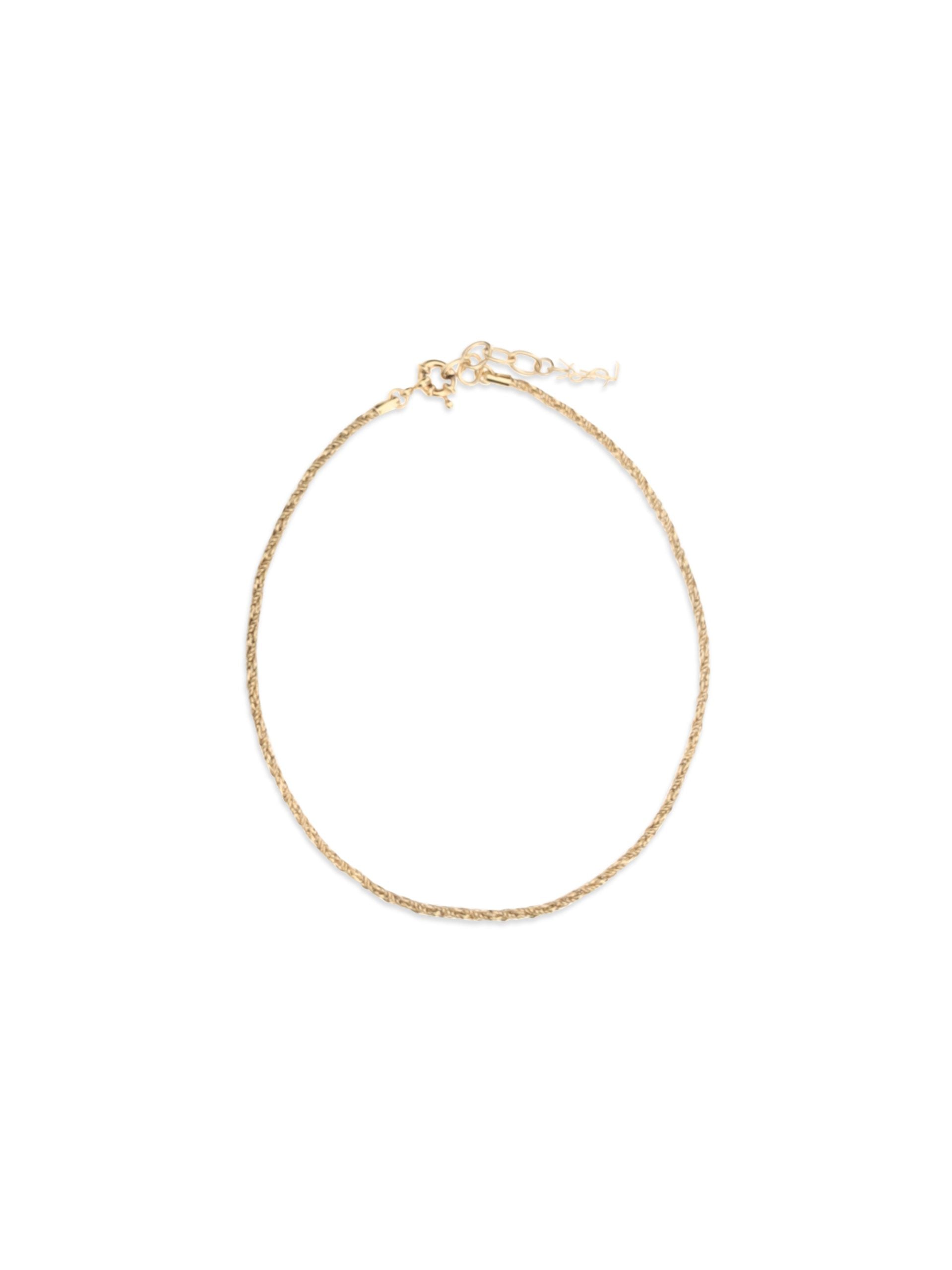 Saint Laurent Cassandre Twisted Rope Chain Necklace in Gold-Tone Brass