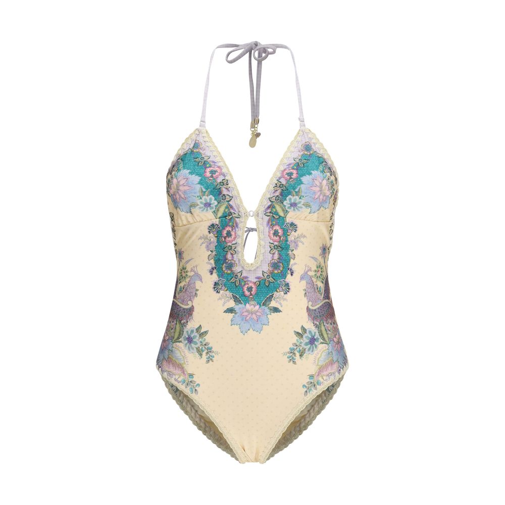 Zimmermann Indra Crochet One-Piece Swimsuit — Beige | Women