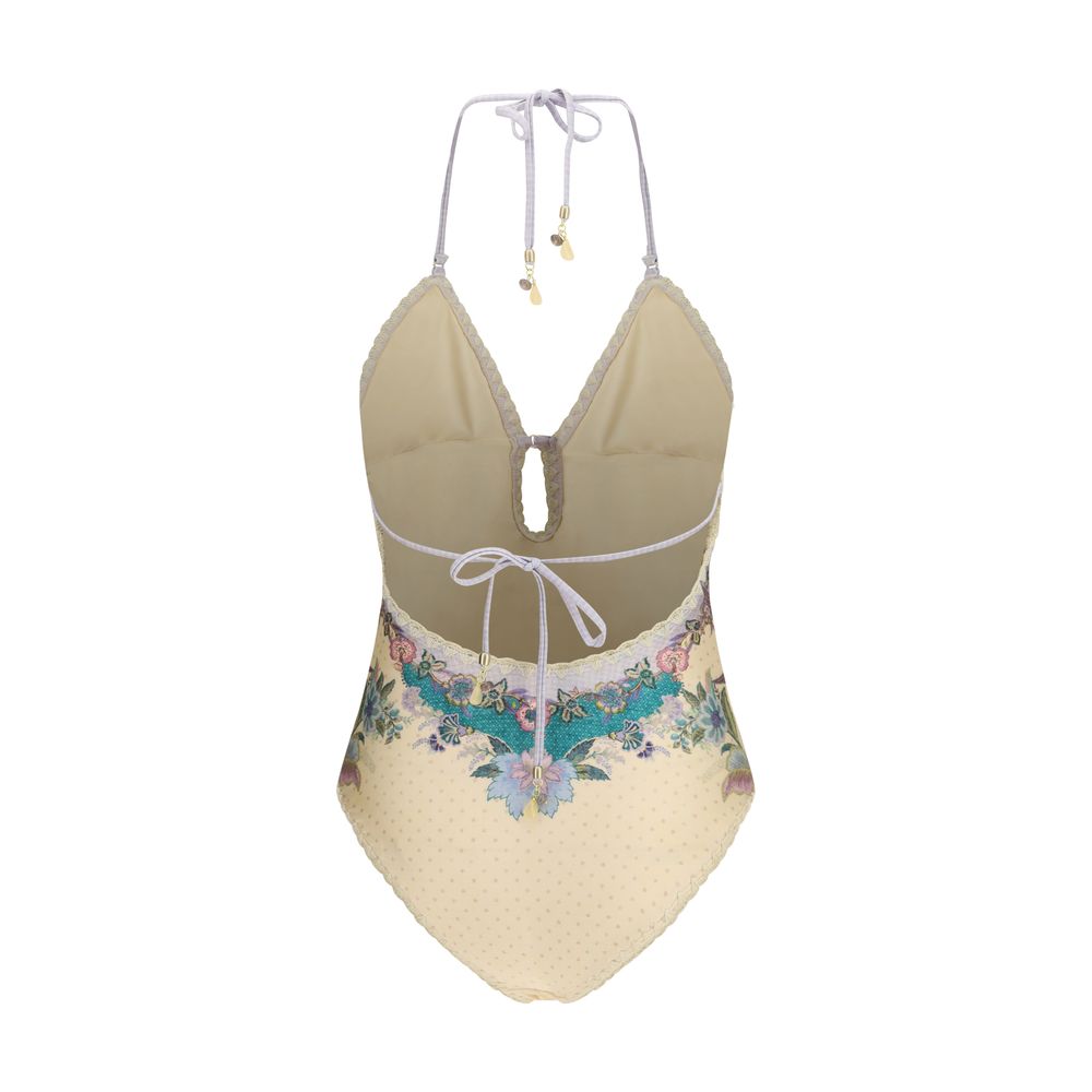 Zimmermann Indra Crochet One-Piece Swimsuit — Beige | Women