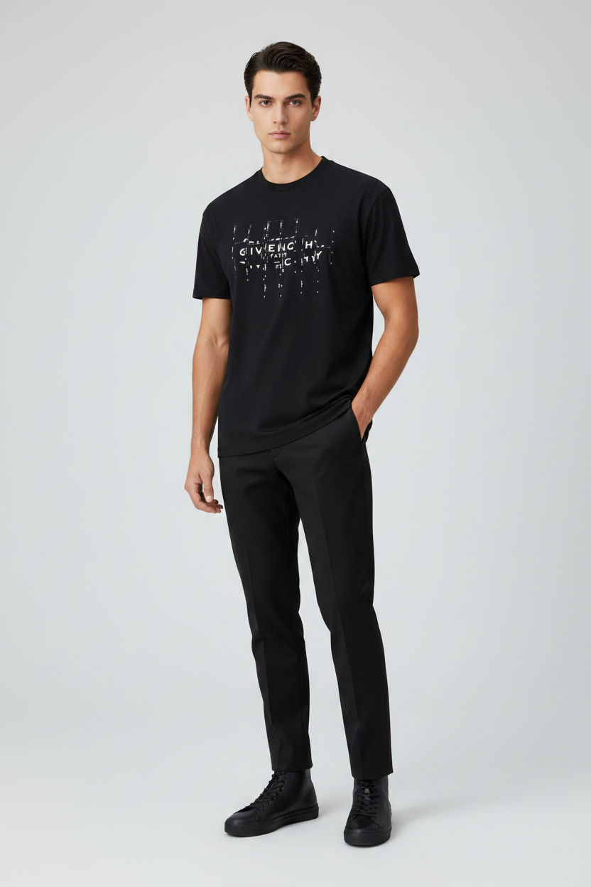 Givenchy Black Cotton Photographic Negative Print T-Shirt AW26