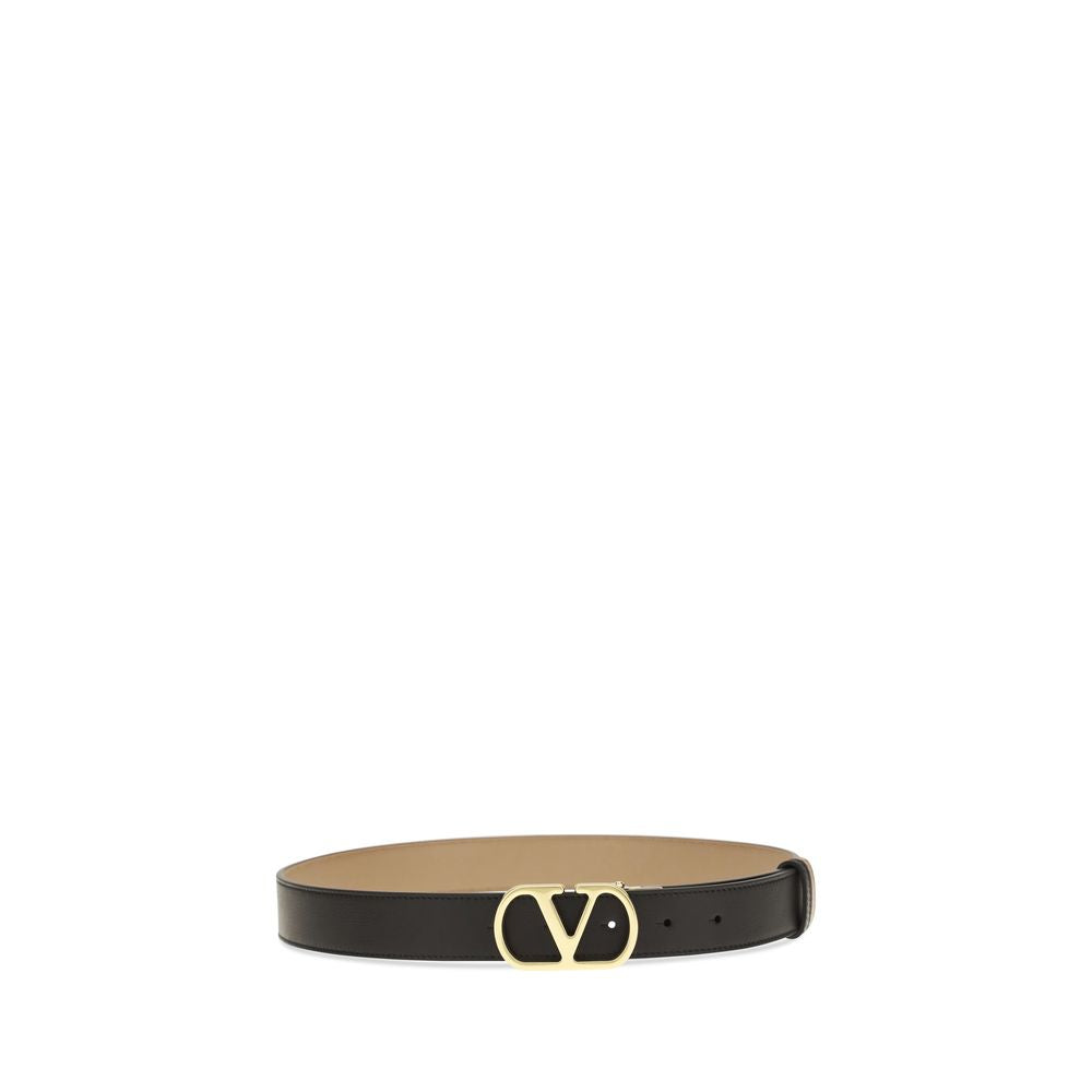 Valentino Garavani VLogo Signature Reversible Calfskin Belt in Black | AW26