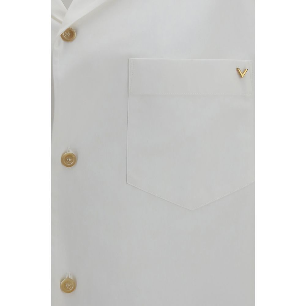 Valentino Garavani White Cotton Short Sleeve Shirt VLogo AW26