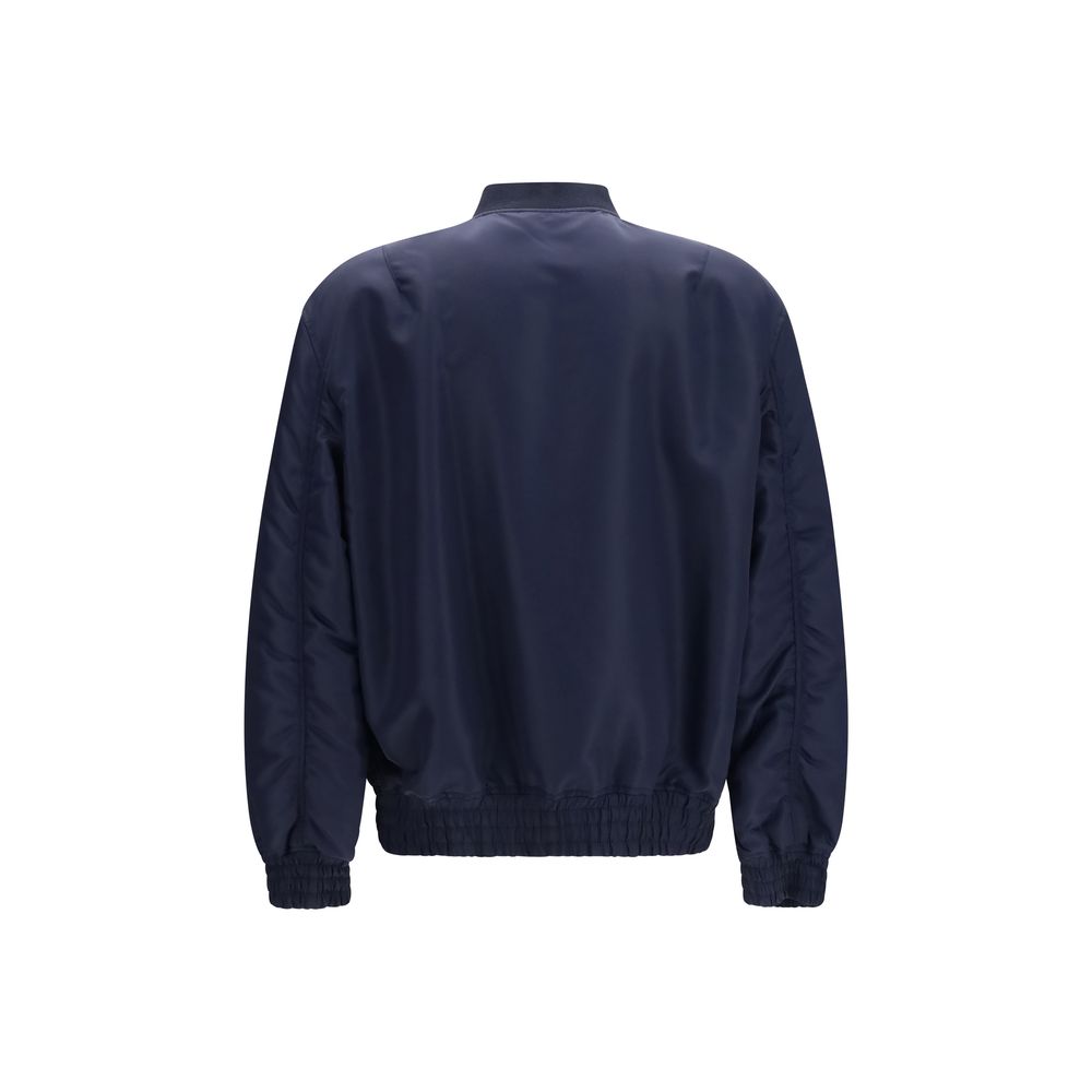 Valentino Garavani Blue Nylon Bomber Jacket VLogo AW26