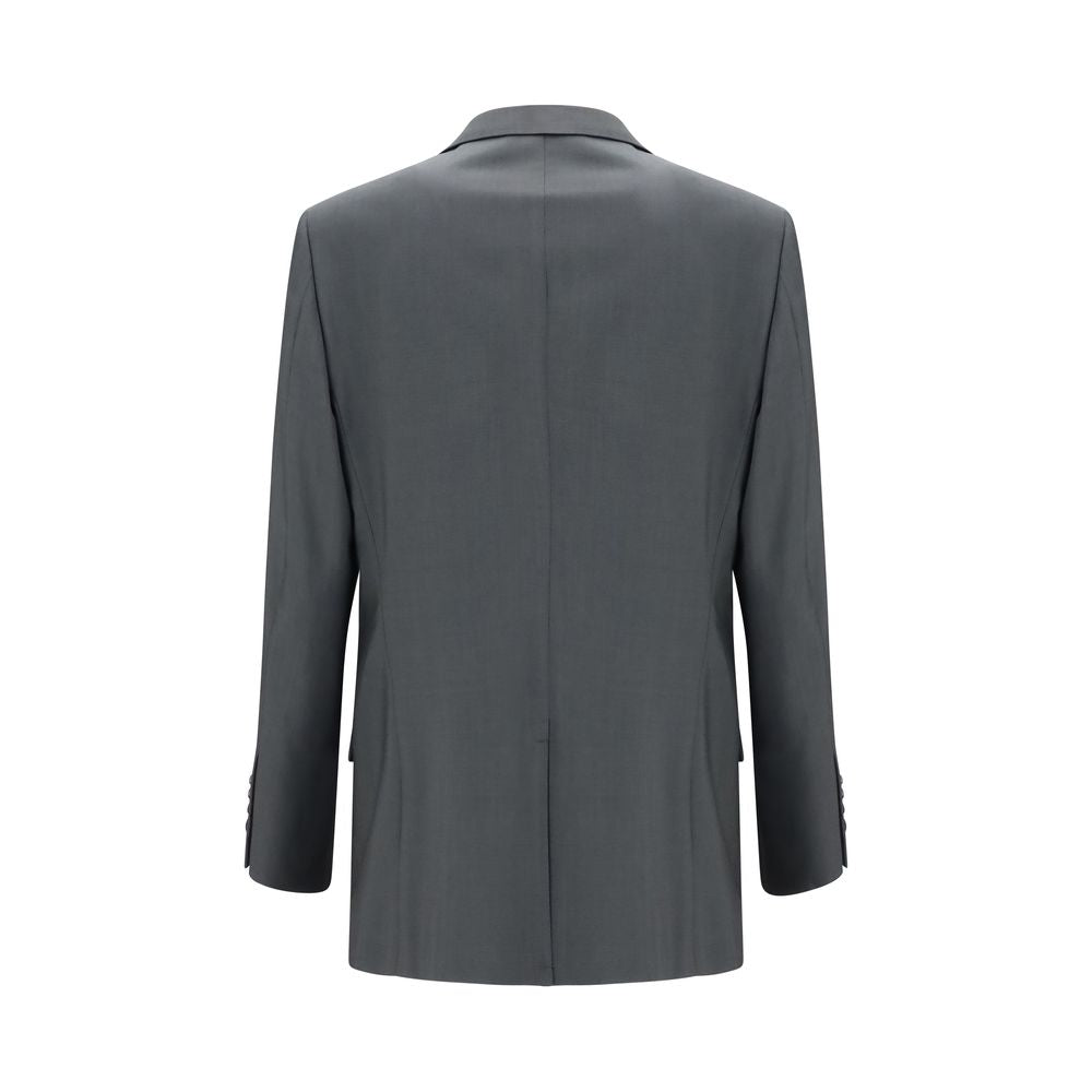 Valentino Garavani Gray Merino Wool Mohair Single-Breasted Jacket AW26