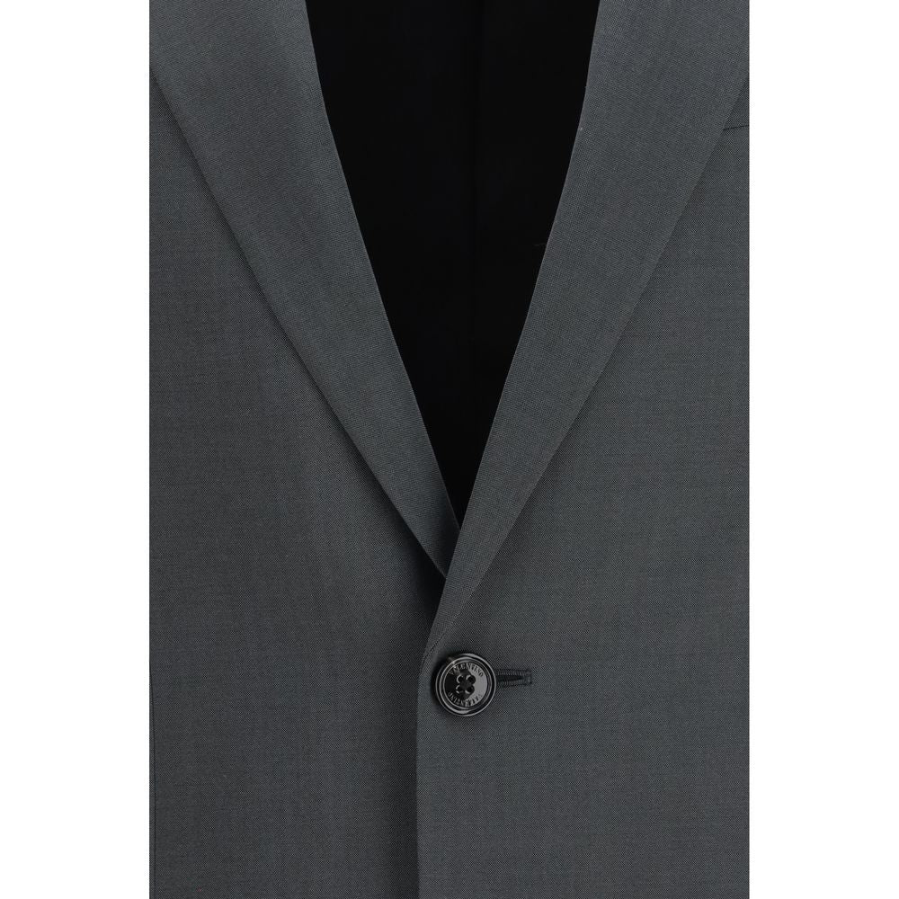 Valentino Garavani Gray Merino Wool Mohair Single-Breasted Jacket AW26