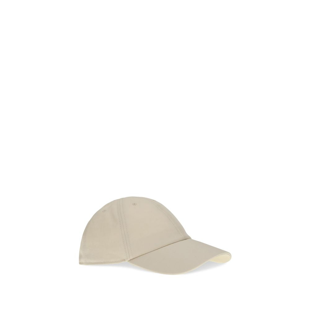Fendi White Cotton Baseball Cap FF Logo Embroidery AW26