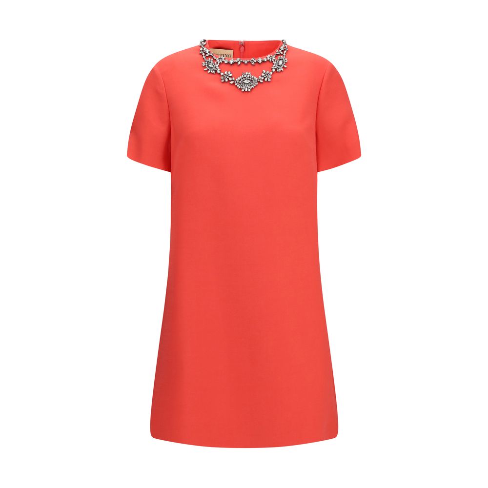 Valentino Garavani Crystal-Embellished Merino Wool & Silk Mini Dress