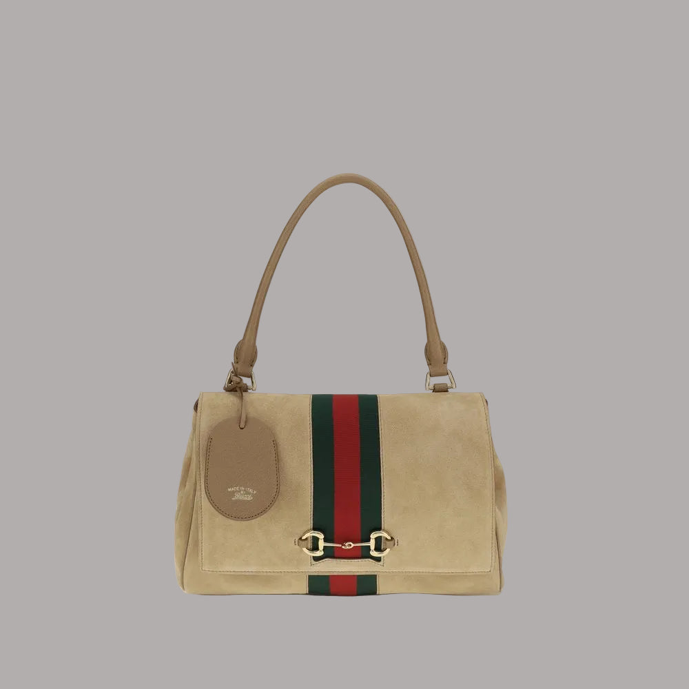 Beige Calf Leather Bos Taurus Handbag