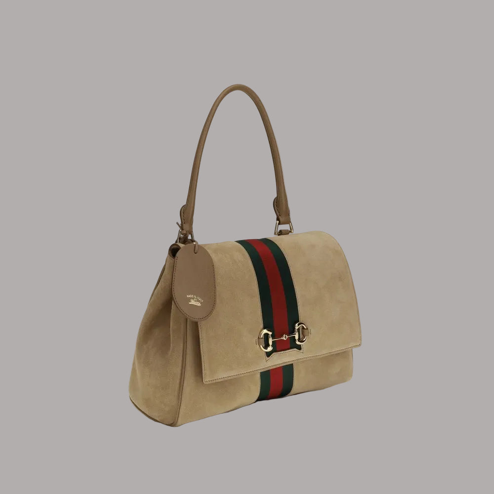 Beige Calf Leather Bos Taurus Handbag