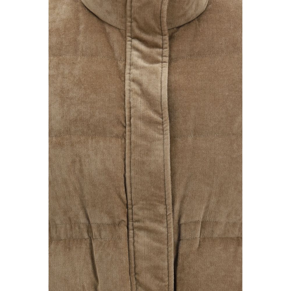 Brunello Cucinelli Beige Viscose Cashmere Padded Vest AW26