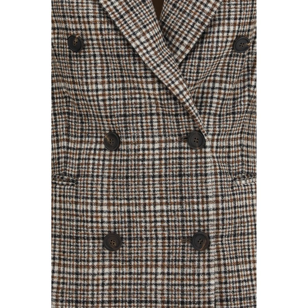 Brunello Cucinelli Multicolor Alpaca Wool Double-Breasted Jacket AW26