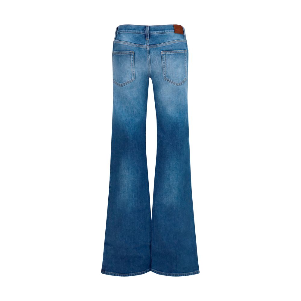 Gucci Horsebit Stretch Cotton Flared Jeans in Blue | AW26