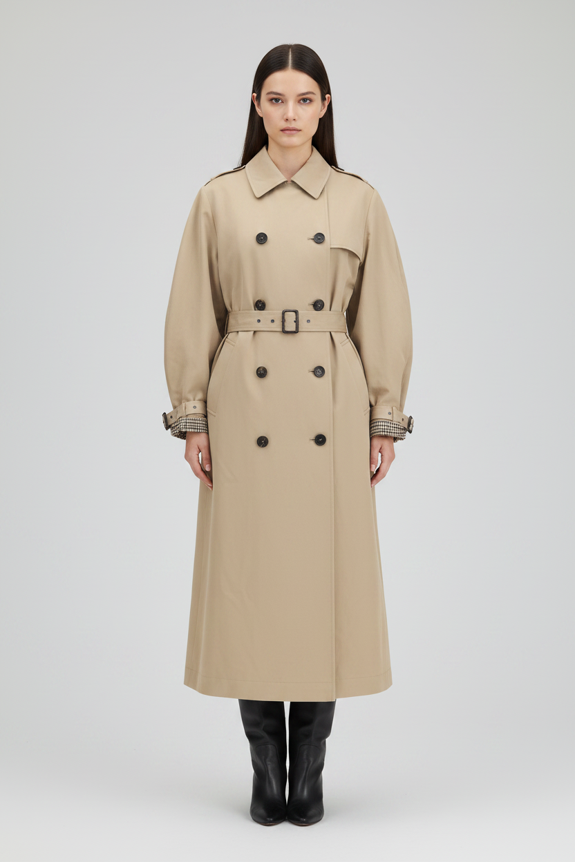 Brunello Cucinelli Beige Cotton Linen Trench Coat AW26