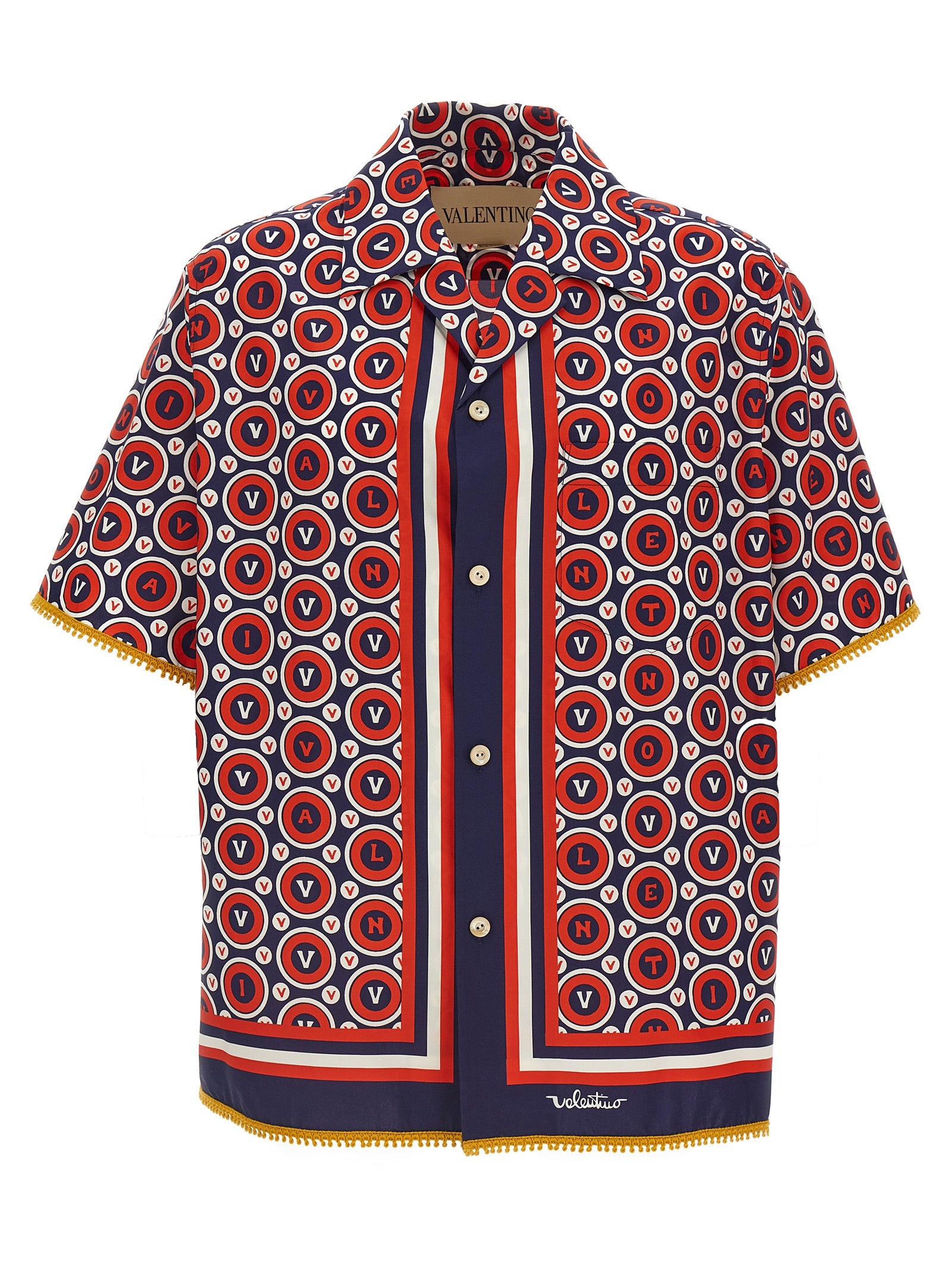 Valentino Garavani Bulles Royales Multicolor Cotton Bowling Shirt