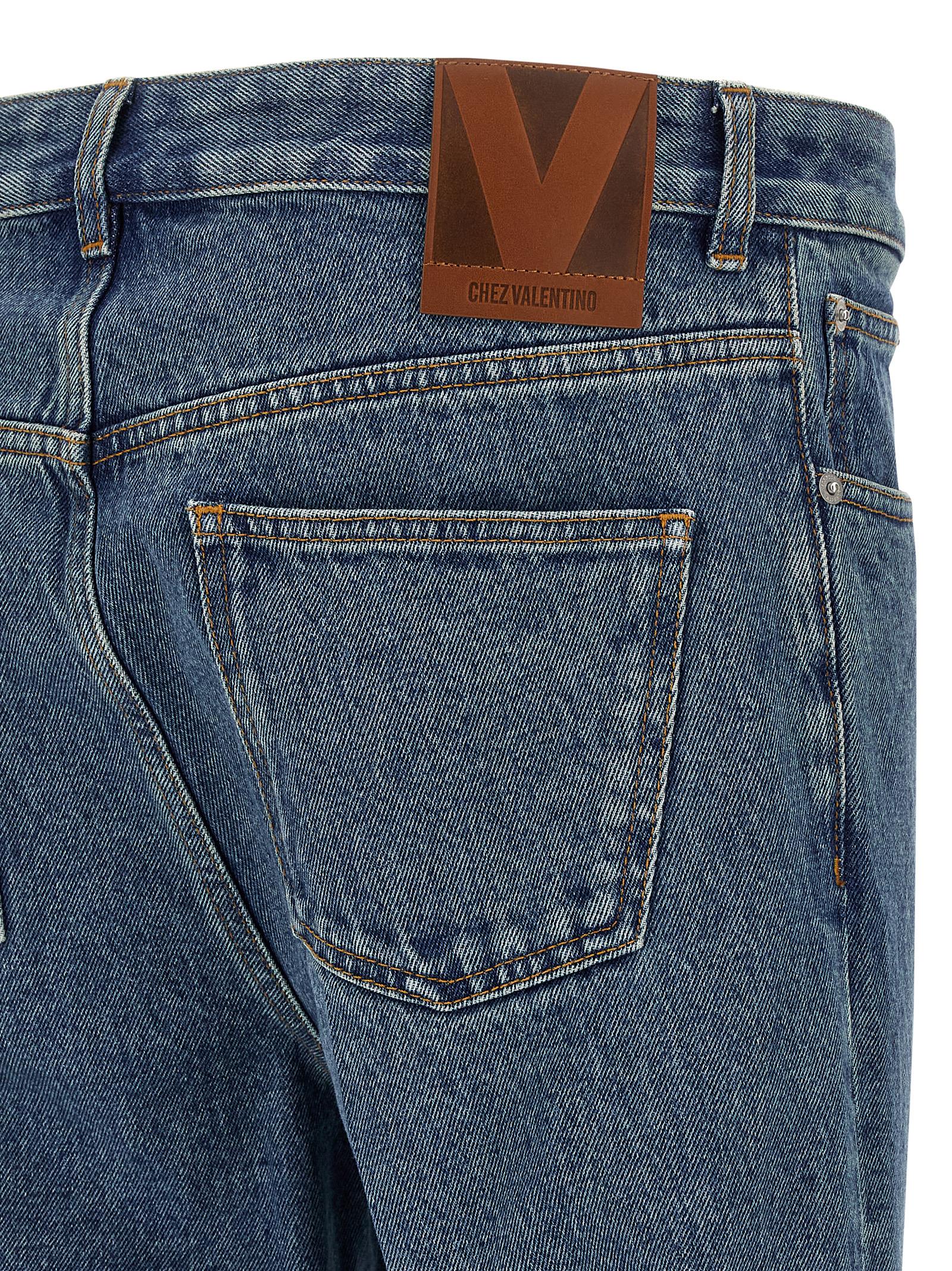 Valentino Garavani Boule Straight-Leg Cotton Jeans in Blue | Made in Italy