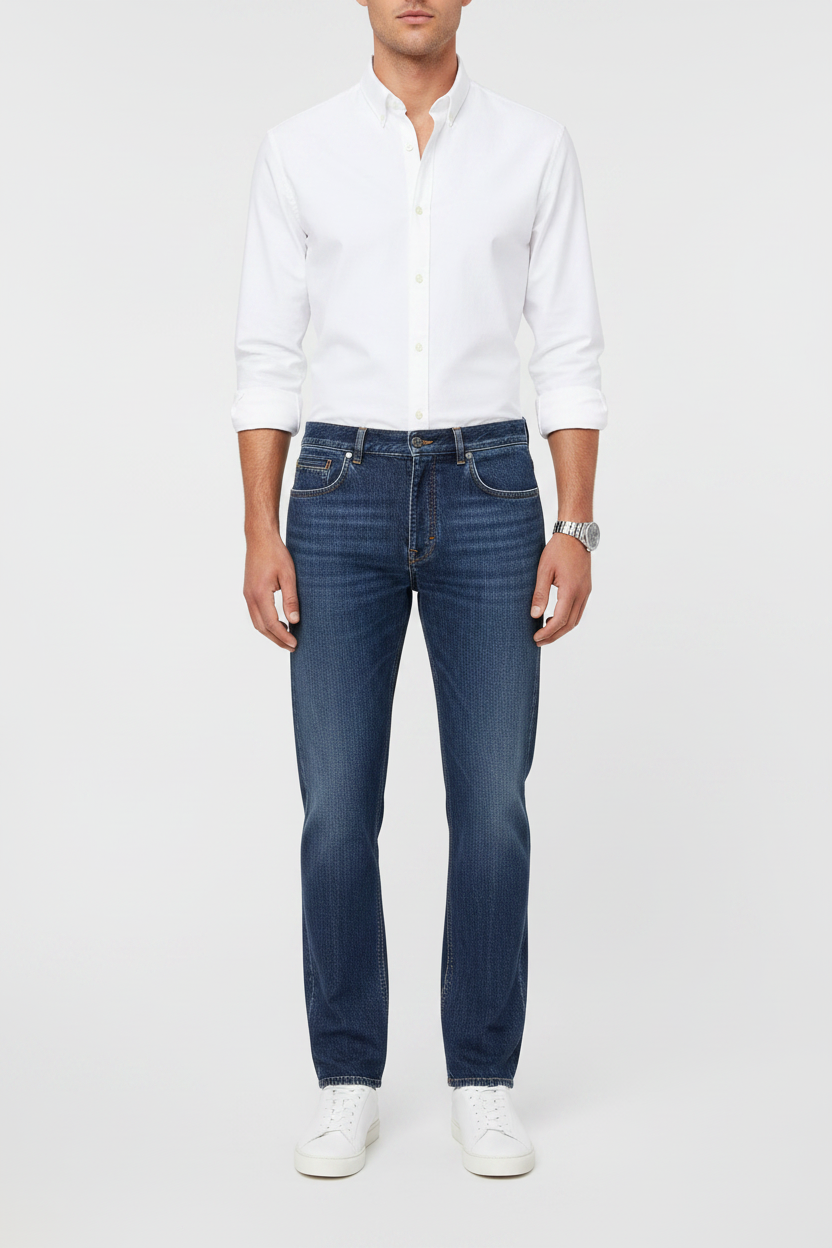 Givenchy Blue Cotton Straight-Leg Denim Jeans
