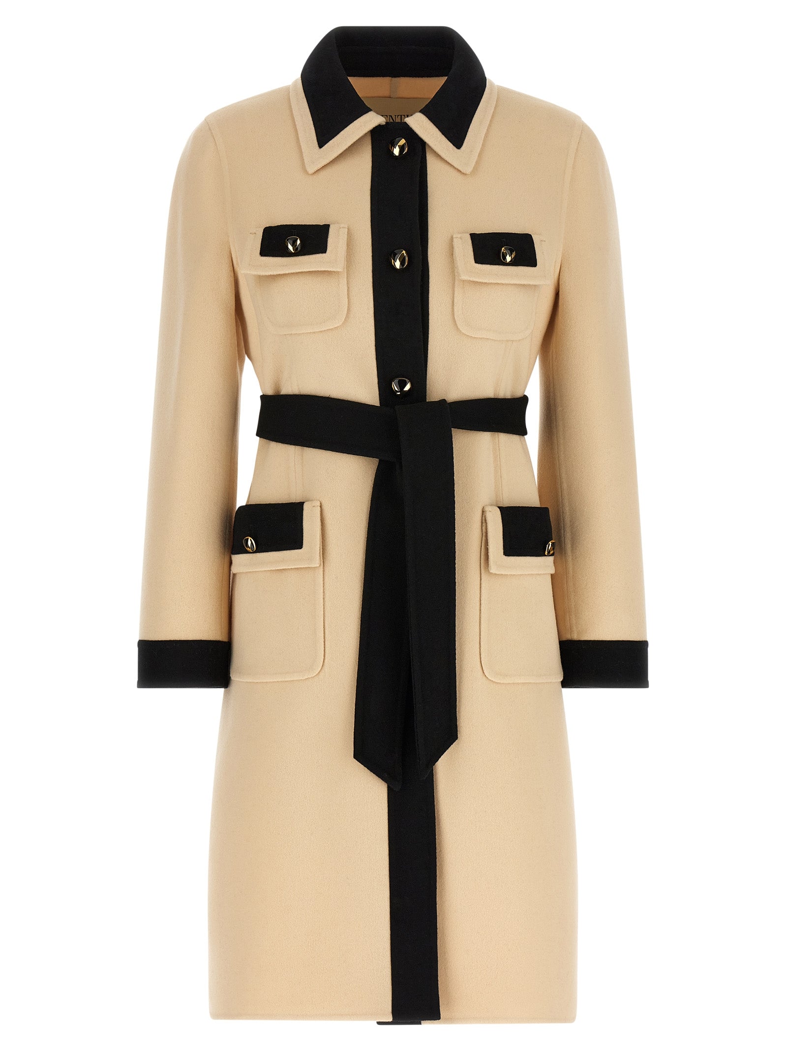 Valentino Garavani Beige Virgin Wool & Cashmere Midi Coat
