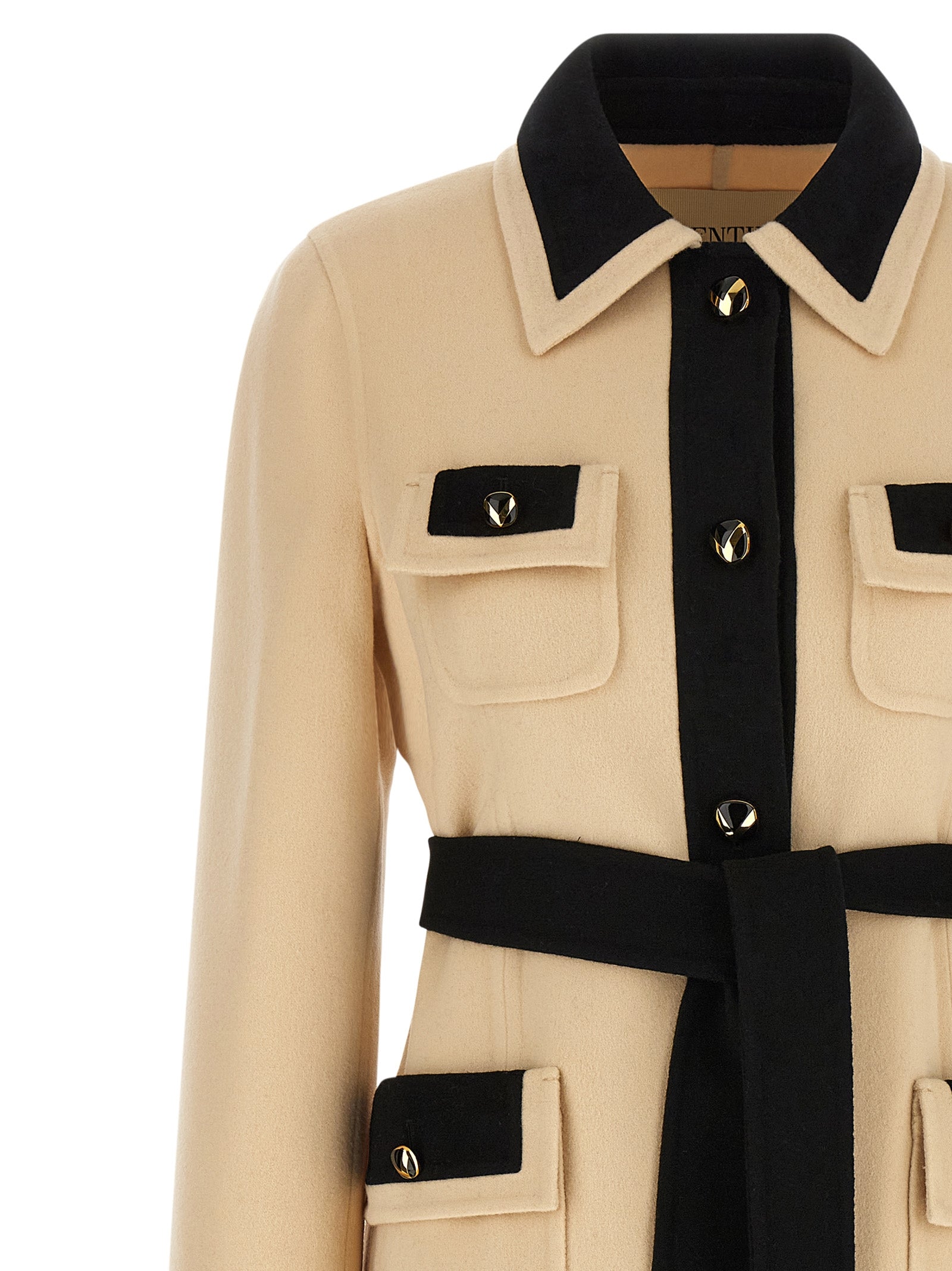 Valentino Garavani Beige Virgin Wool & Cashmere Midi Coat