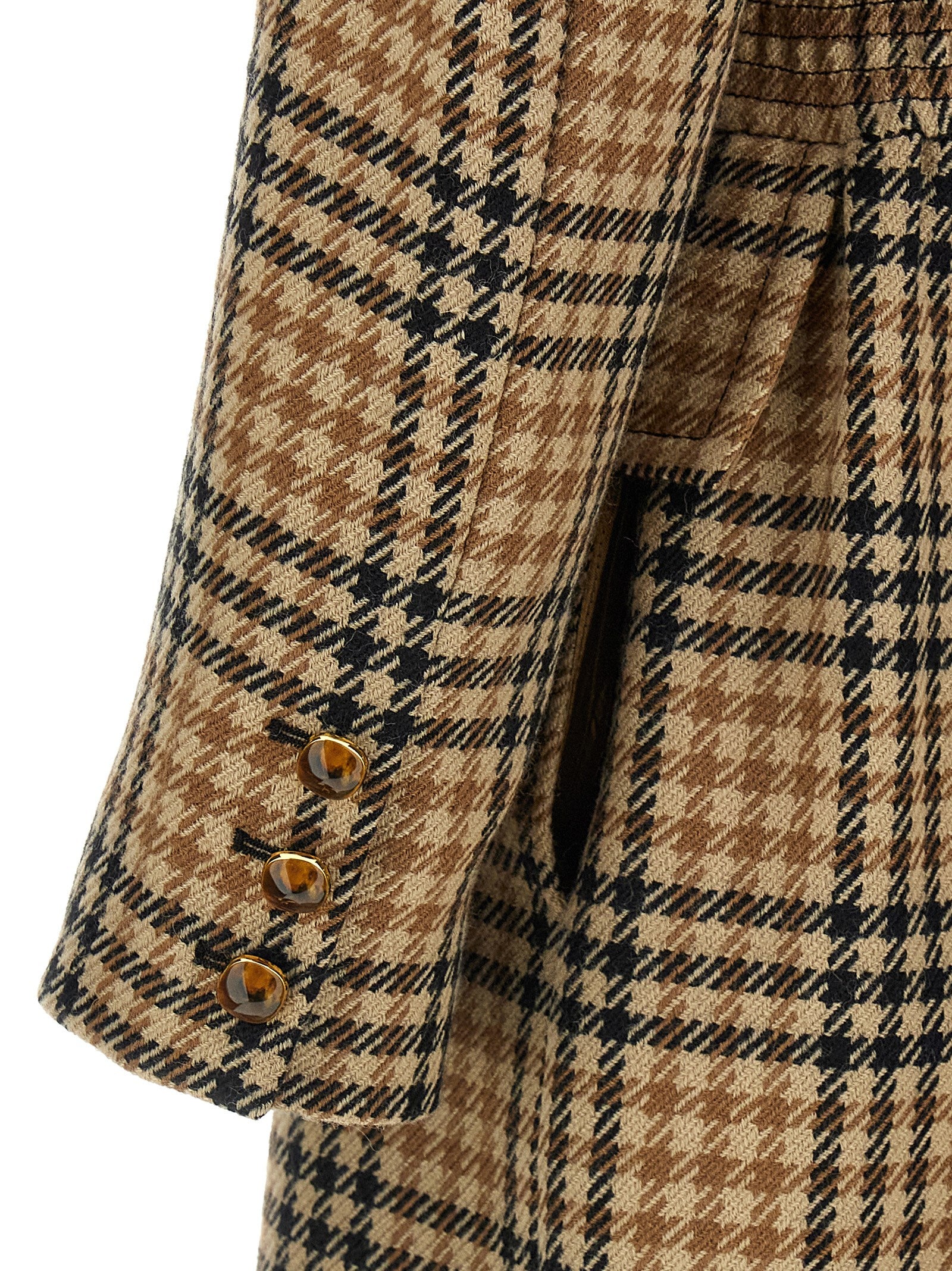 Valentino Garavani Double-Breasted Virgin Wool Long Coat in Brown