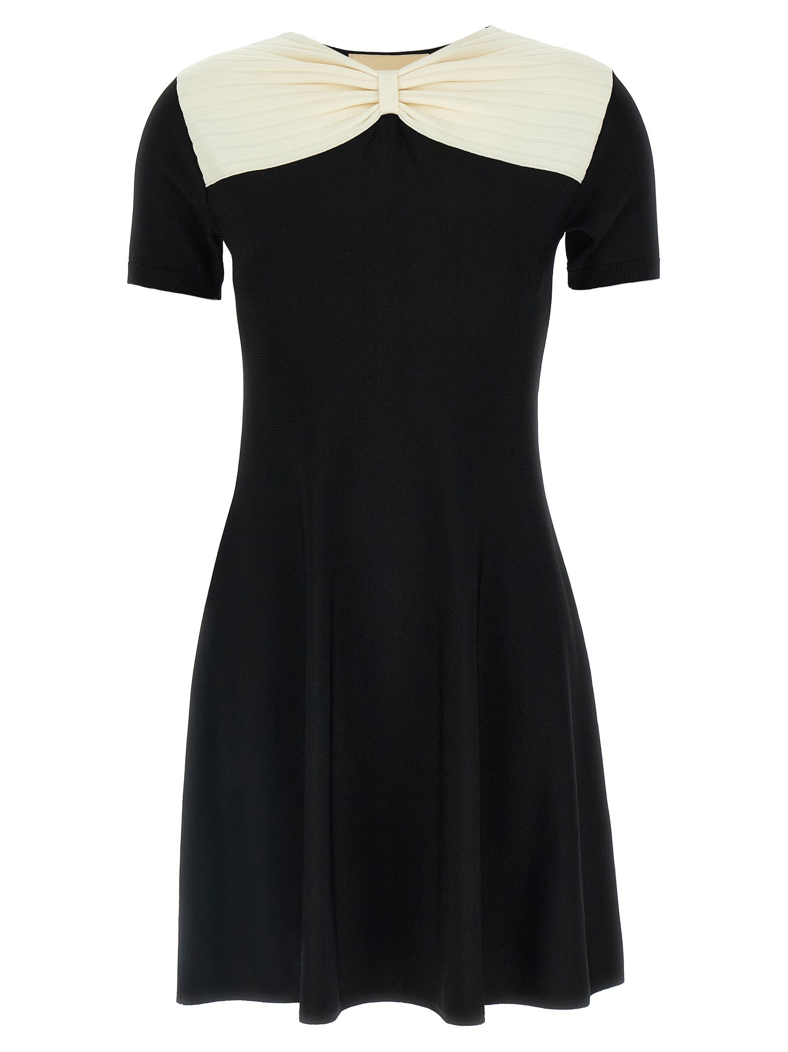 Valentino Garavani Black Viscose Mini Dress with Bow Detail