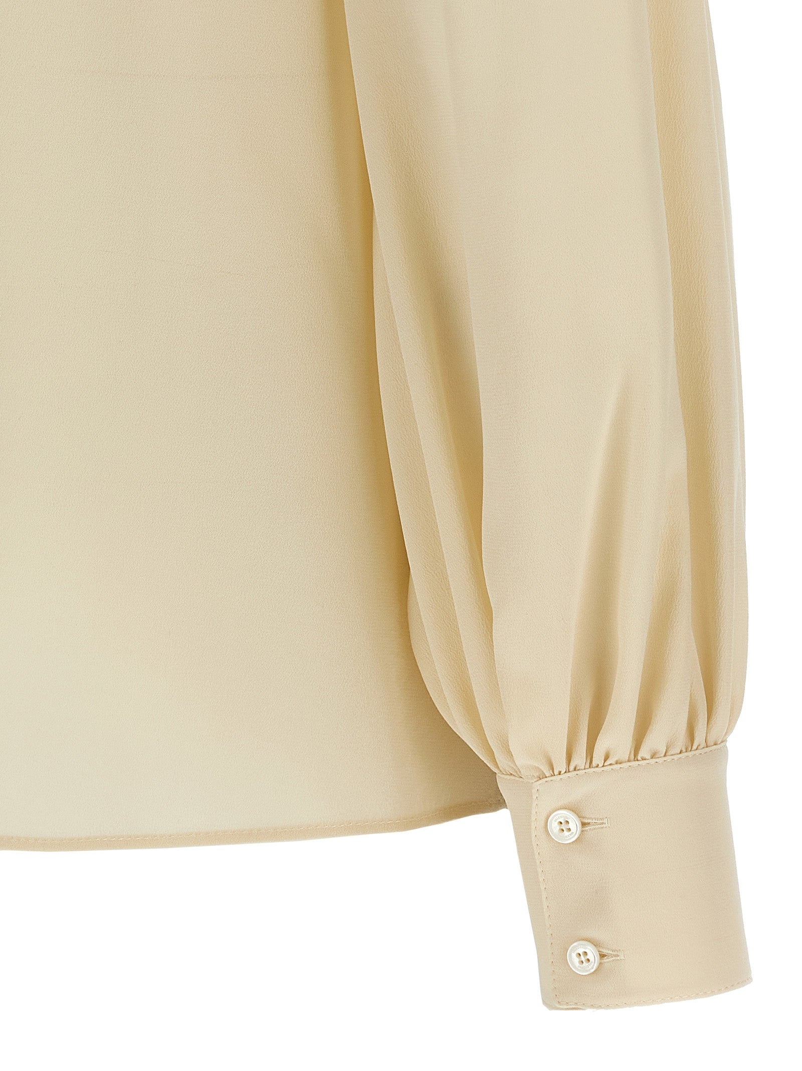 Valentino Garavani De Chine Beige Silk Blouse