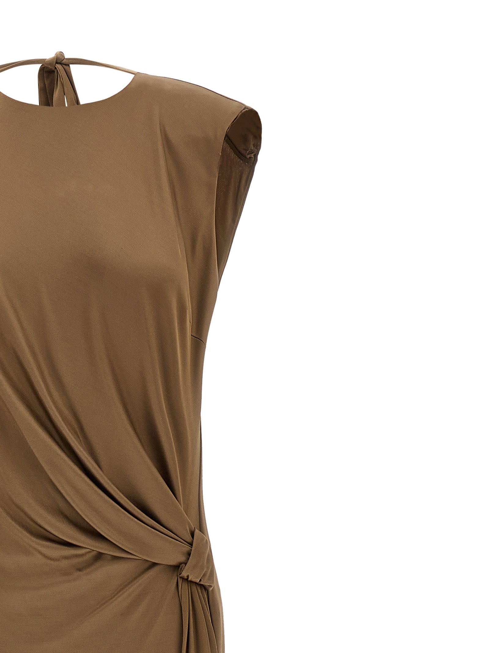 Beige Viscose Long Dress Elisabetta Franchi – Red Carpet