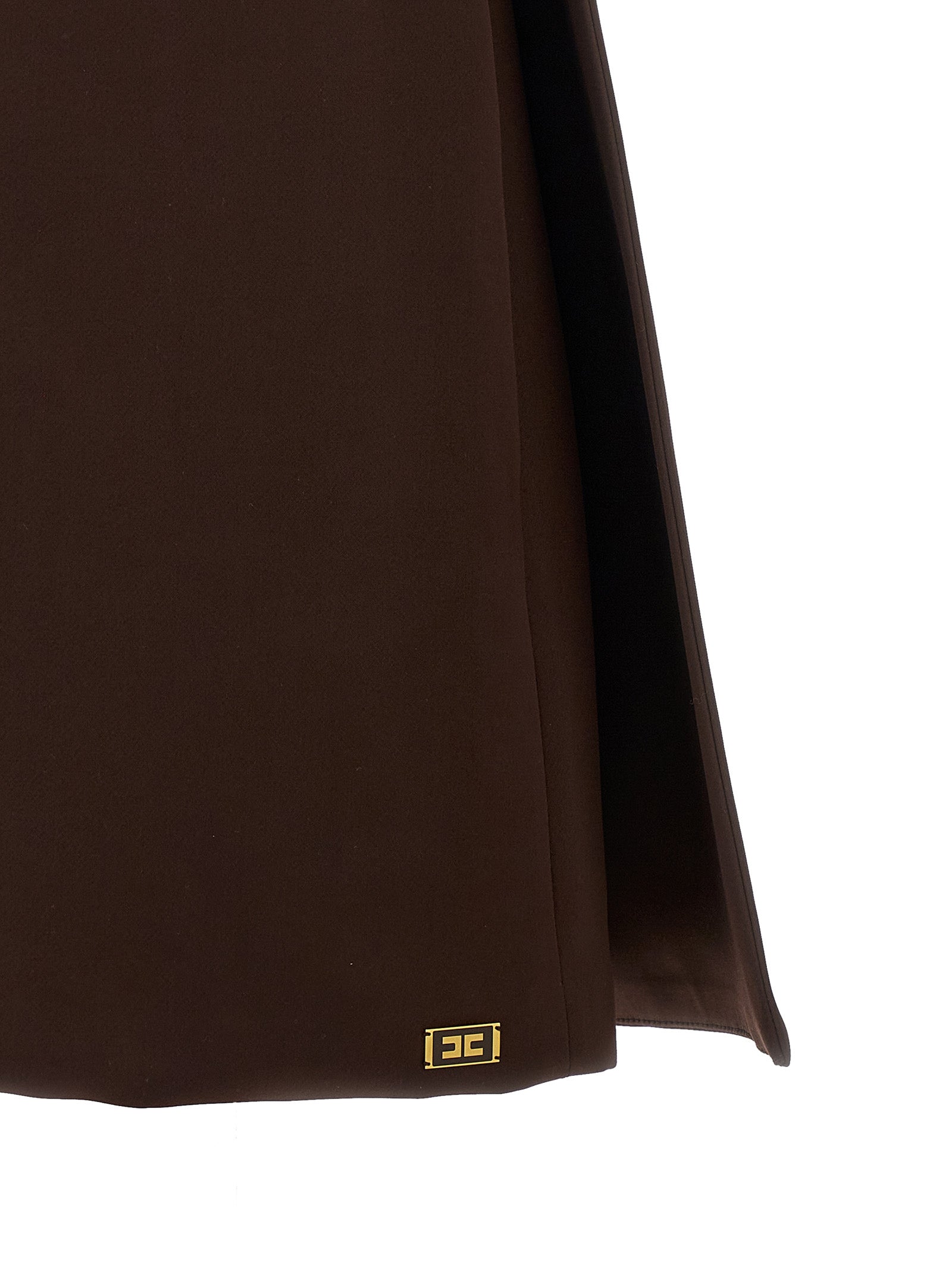 Elisabetta Franchi Cape-Back Mini Dress in Brown | Made in Italy