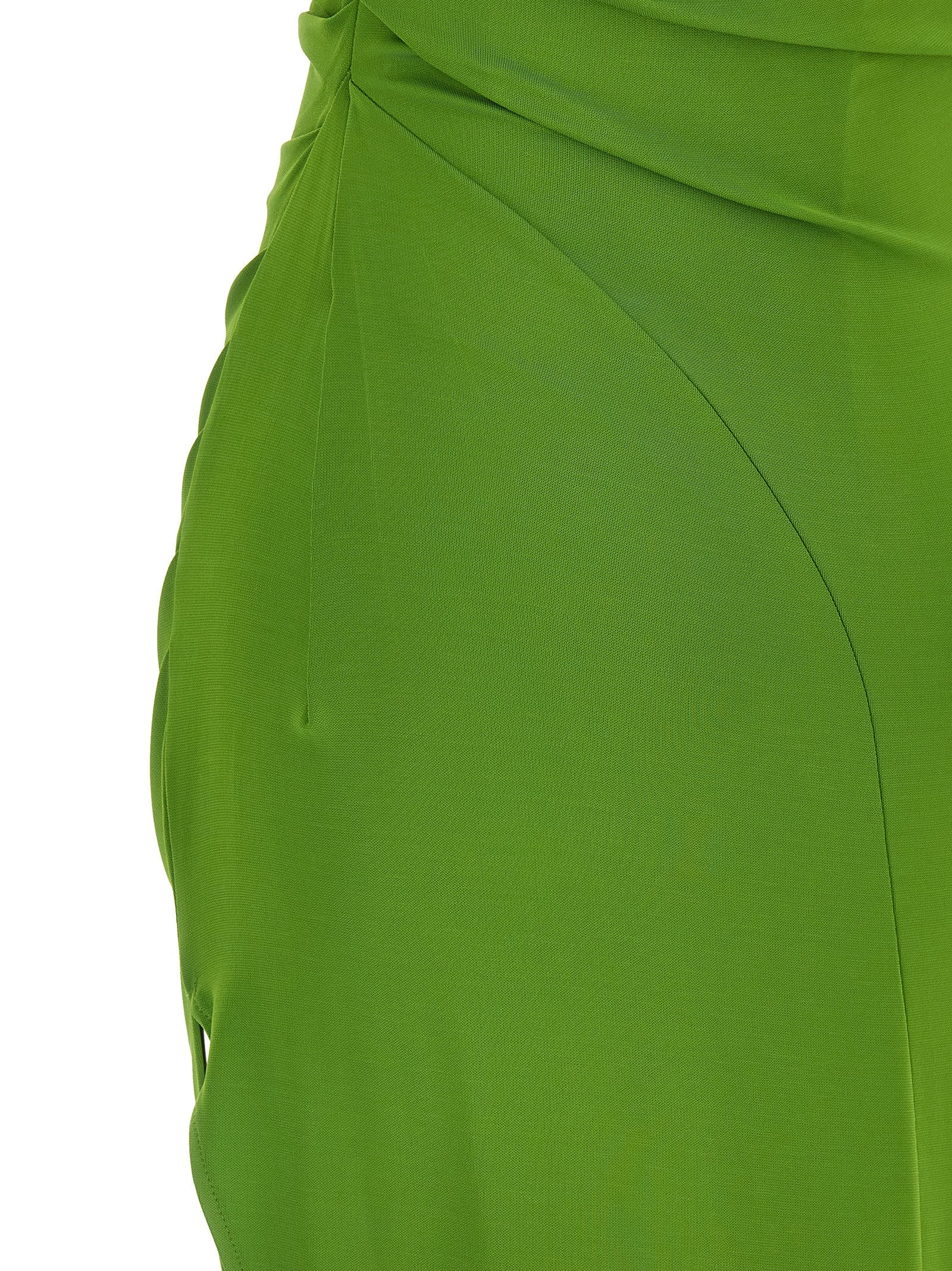 Elisabetta Franchi One-Shoulder Crêpe Jersey Long Dress in Green