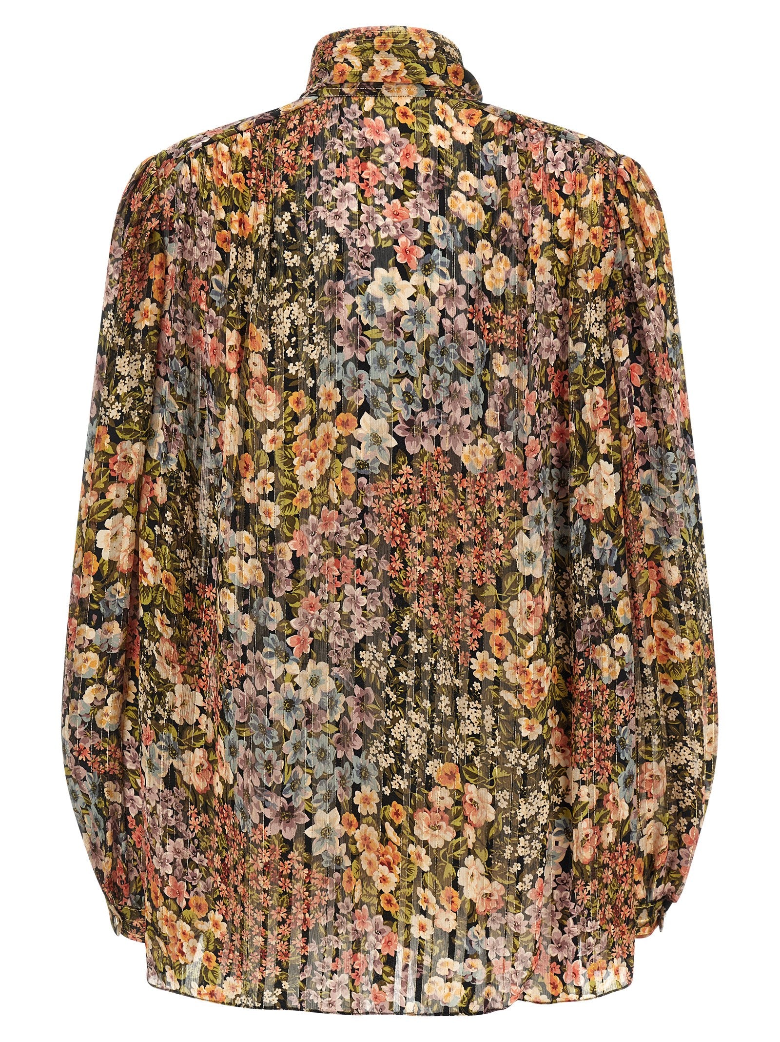 Valentino Garavani Après l'Hiver Fiorellini Silk Lamé Blouse in Multicolor