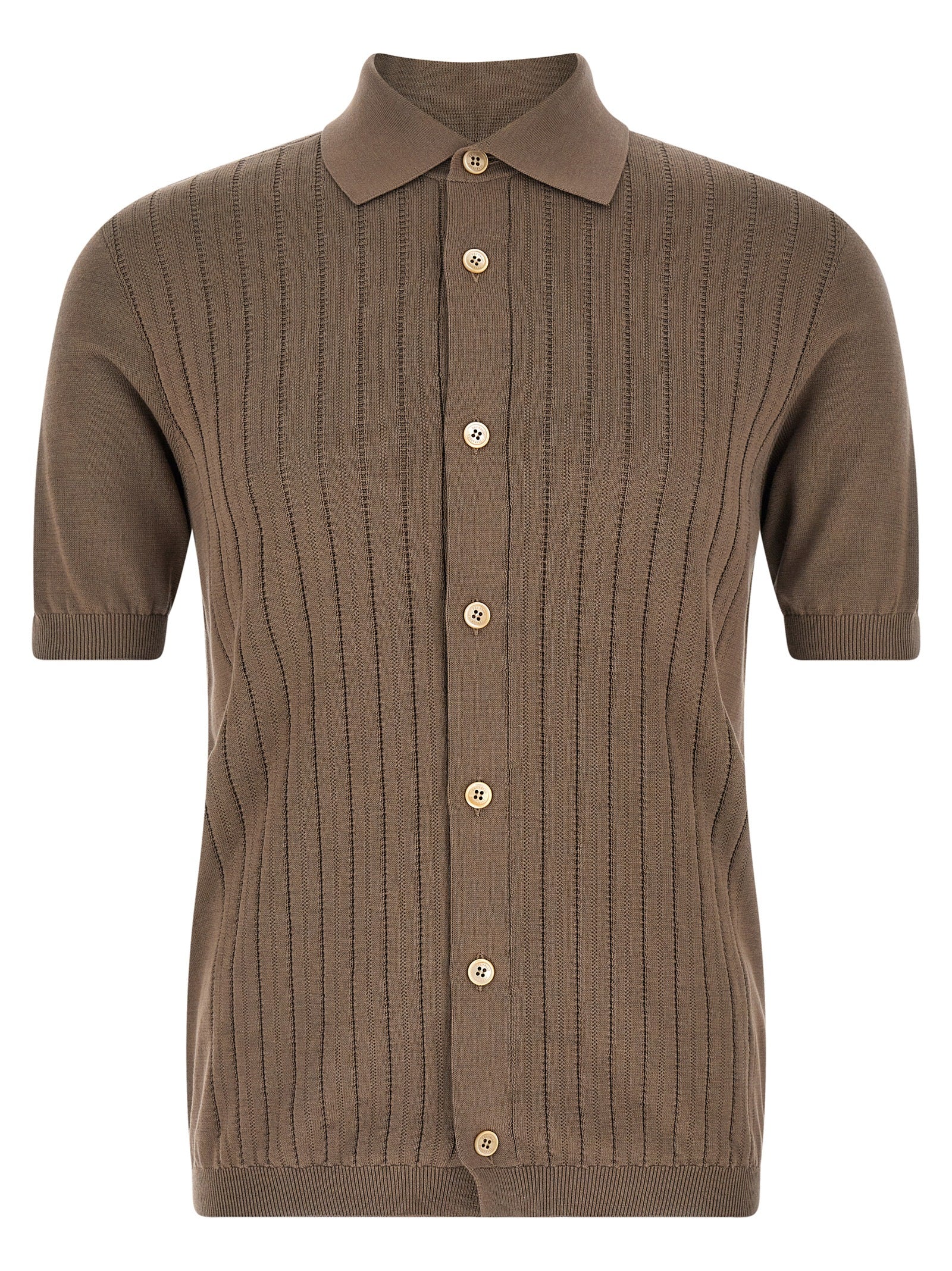 Brunello Cucinelli Brown Cotton Blouse