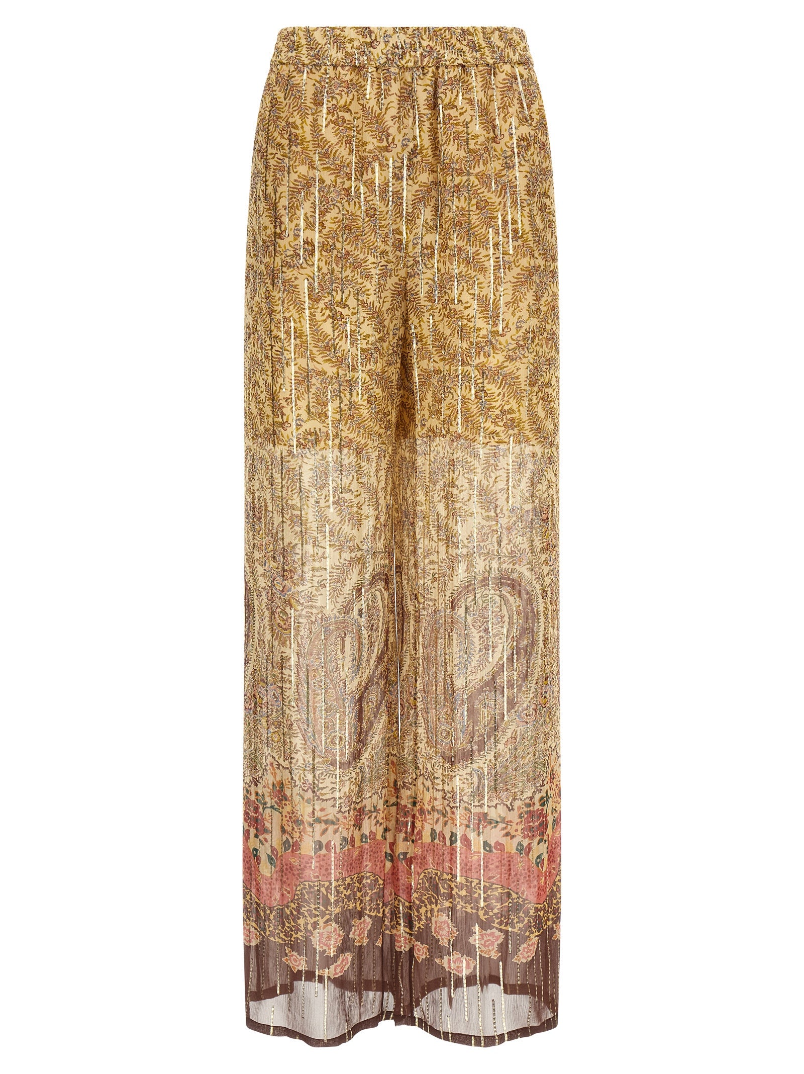 Valentino Garavani Voyage Imaginaire Paisley Wide-Leg Silk Pants