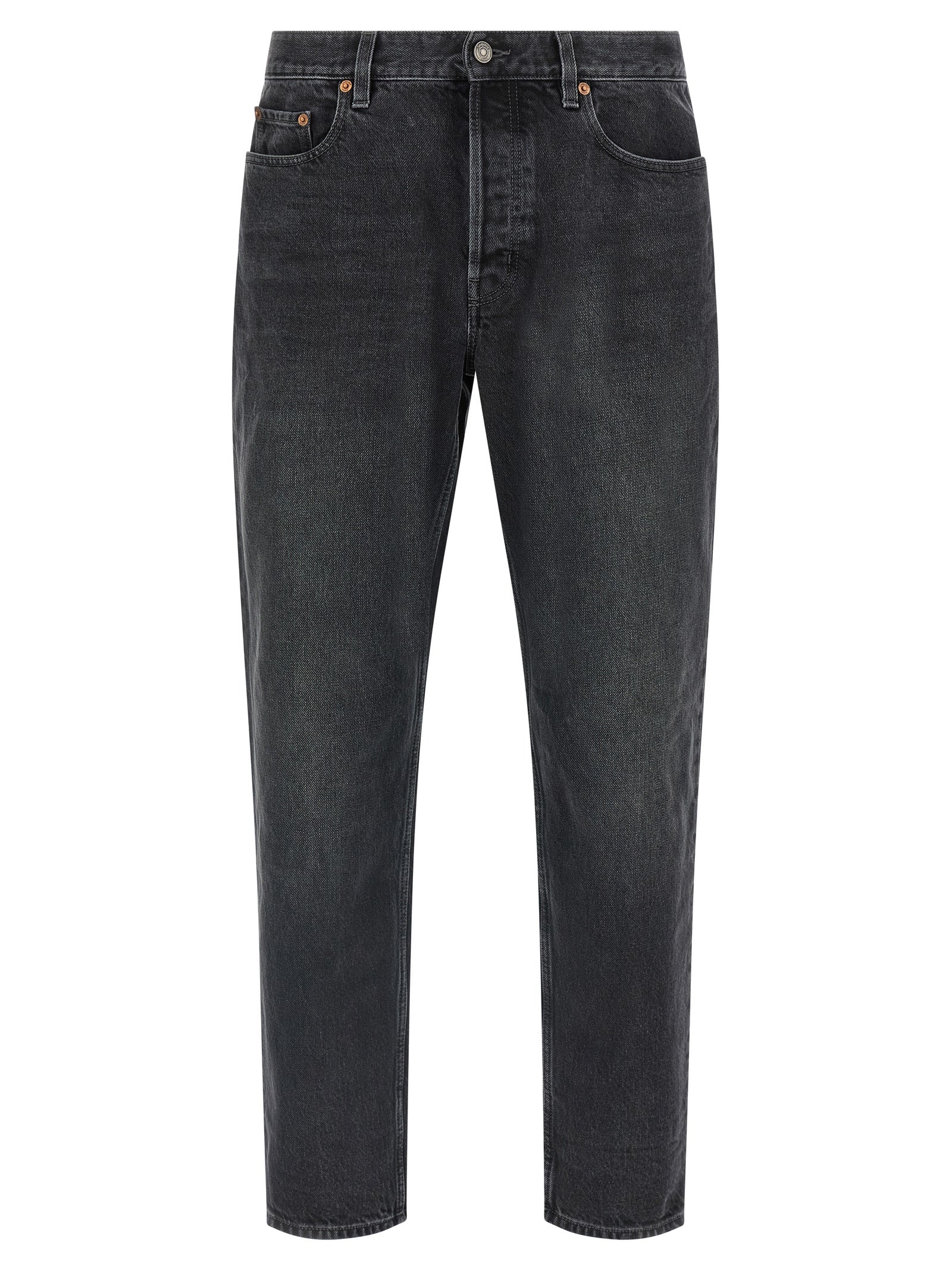 Saint Laurent Mick Black Stone-Washed Denim Straight-Leg Jeans