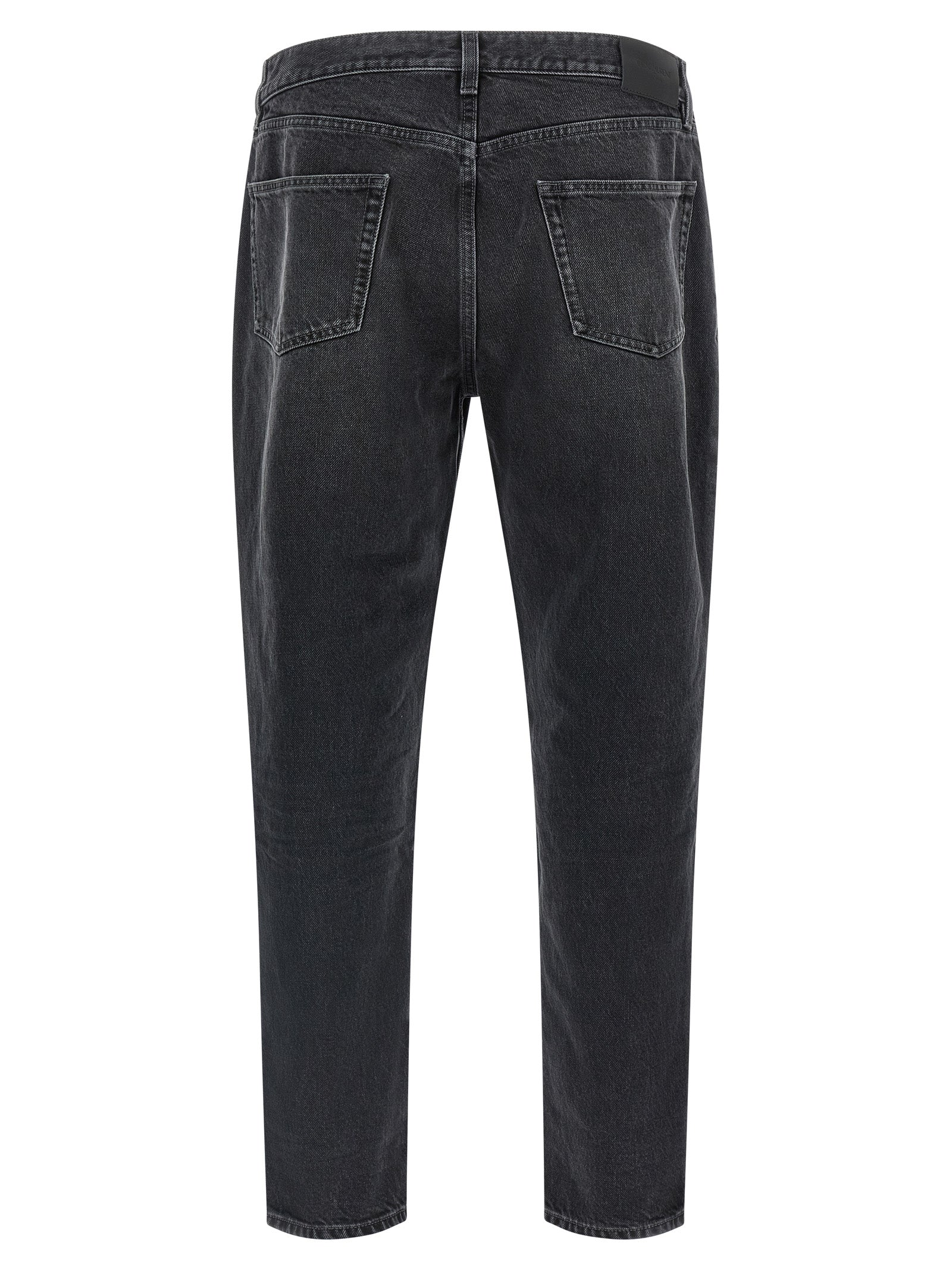 Saint Laurent Mick Black Stone-Washed Denim Straight-Leg Jeans